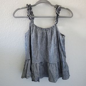 Madewell ruffle strap cami top gingham print
